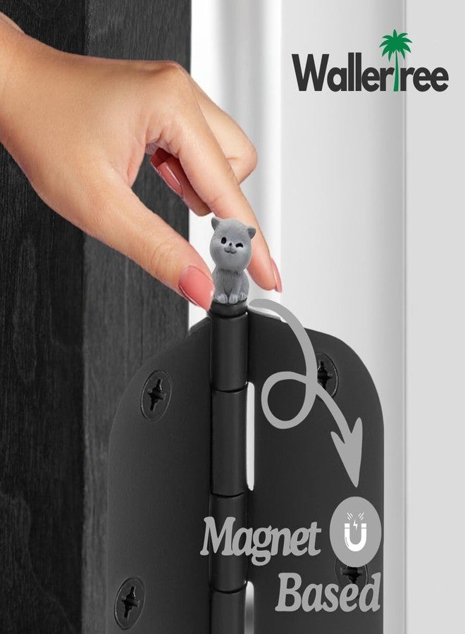 Wallertree Door Hinge Heads Decorative Topper - Magnetic Hinge Head Cat Set of 6 - British Shorthair Cat Hinge Toppers - Image 2